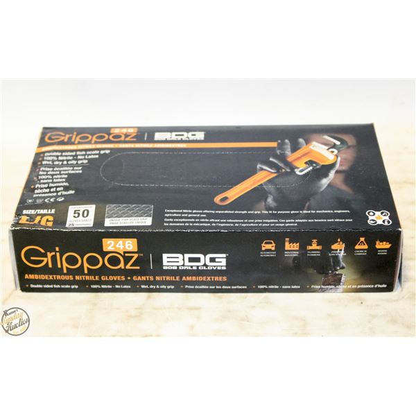 GRIPPAZ 246 BDG ANBIDEXTROUS NITRILE GLOVES SIZE L