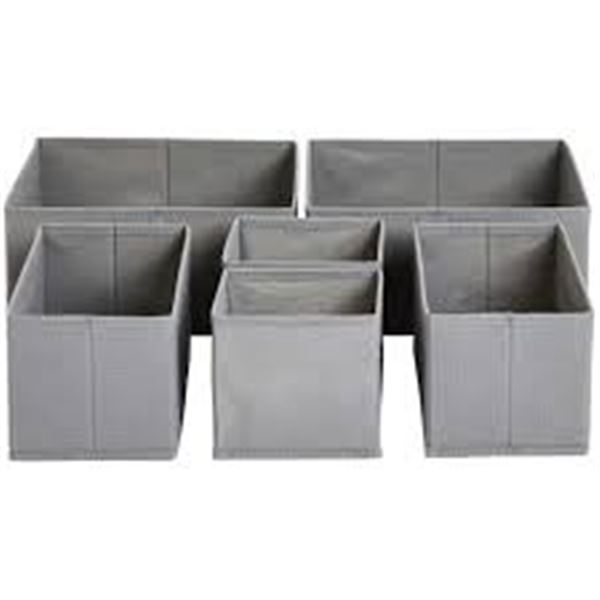 NEW AMAZON BASICS SET OF 6 CLOTH DRAWER ORGANIZERS