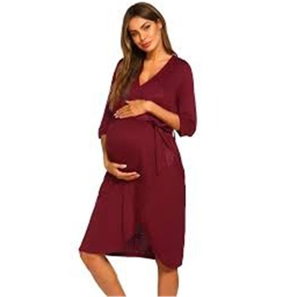 NEW EKOUAER 3-IN-1 HOSPITAL GOWN MATERNITY DRESS S