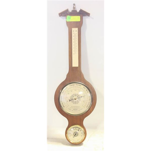 VINTAGE BAROMETER THERMOMETER WEATHER STATION