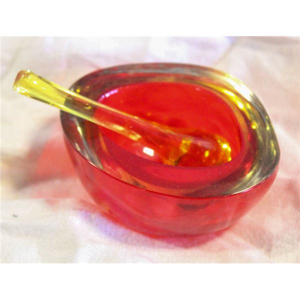 MURANO RED & AMBER MORTAR & PESTLE