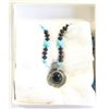 Image 1 : VTG TURQUOISE & ONYX & 925 SILVER NECKLACE