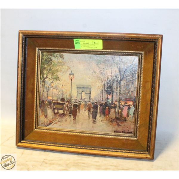 ANTIQUE FRAMED ART PRINT SIGNED ANTOINE BLANCHARD