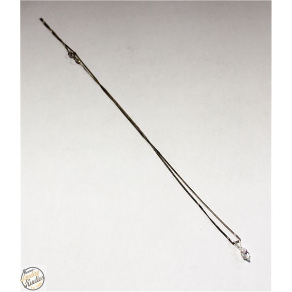 STERLING SILVER NECKLACE WITH CZ PENDANT