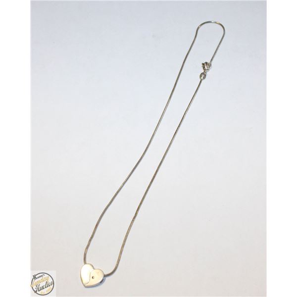 16" STERLING SILVER NECKLACE DIAMOND