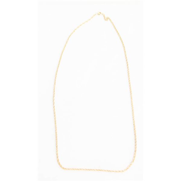 YELLOW ROPE NECKLACE 24" 4.0 GRAMS