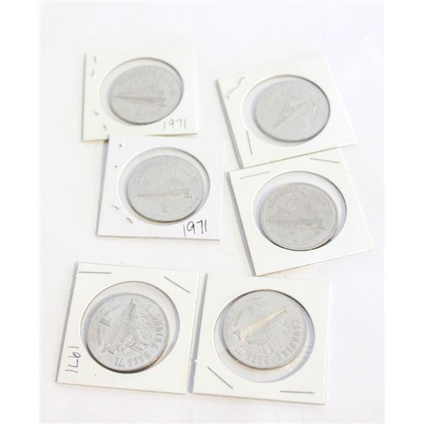 1971 KLONDIKE DOLLARS EDMONTON SET OF 6