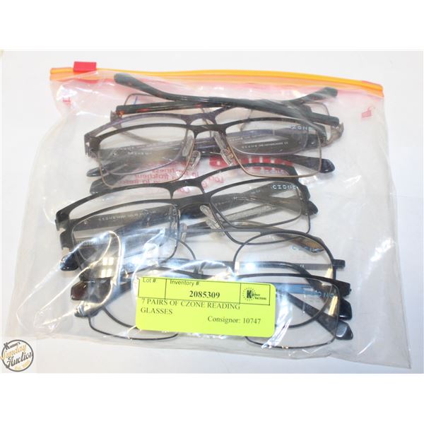 7 PAIRS OF CZONE READING GLASSES
