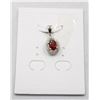 Image 1 : #41-NATURAL RHODOLITE GARNET & CZ PENDANT