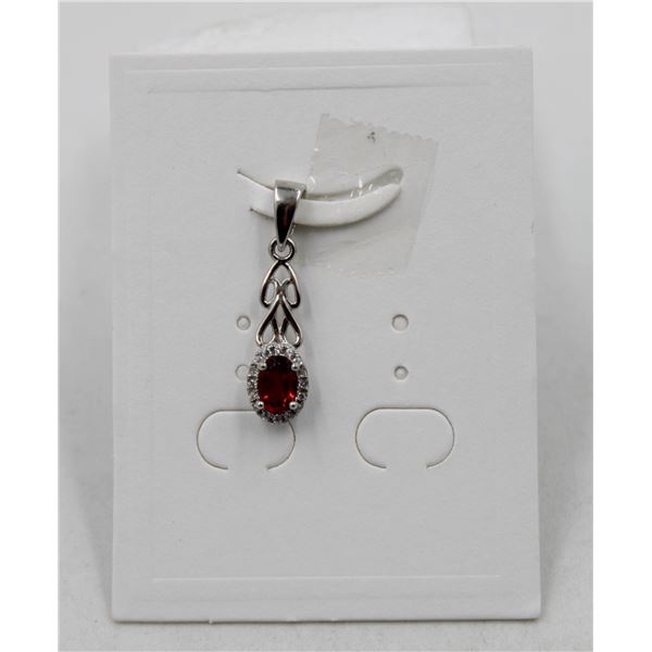 #181-NATURAL PHODOLITE GARNET & CZ PENDANT