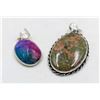Image 1 : #111-NATURAL RAINBOW SOLAR QZ & UNAKITE  PENDANT