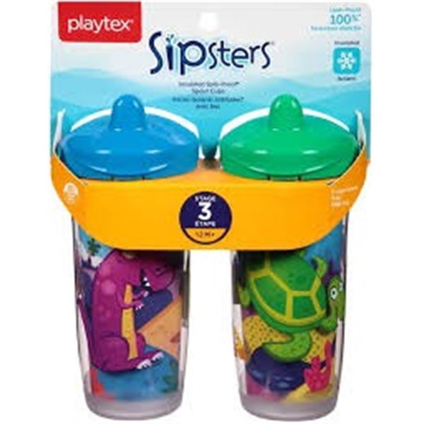 NEW WITH BOX PLAYTEX SIPSTERS 2PK SPOUT CUPS