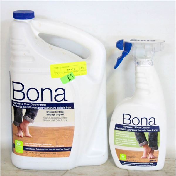 2 BOTTLES BONA FLOOR CLEANER