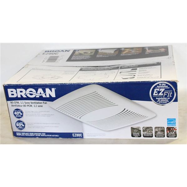 NEW BROAN EZ80C VENTILATION FAN