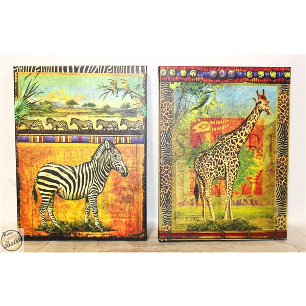 AFRICAN ZEBRA AND GIRAFFE WALL ARTWORK
