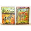 AFRICAN ZEBRA AND GIRAFFE WALL ARTWORK