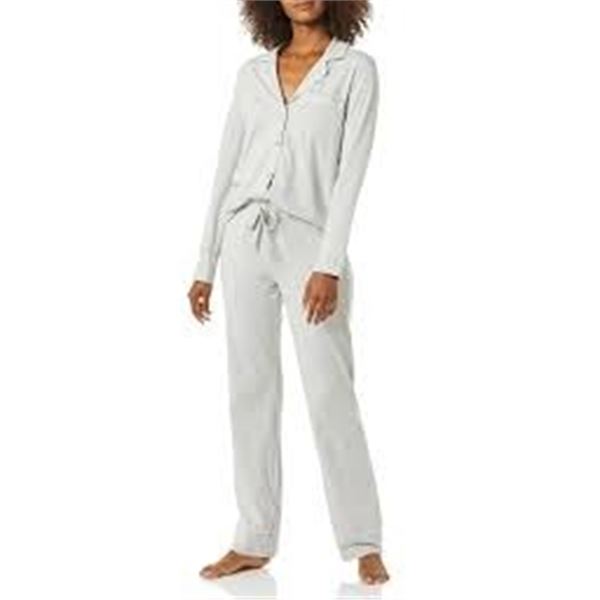NEW ESSENTIALS WOMEN'S COTTON PAJAMA SET GREY MEDI