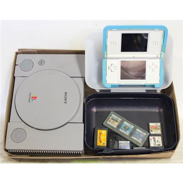 NINTENDO DS & 9 GAMES & PLAYSTATION