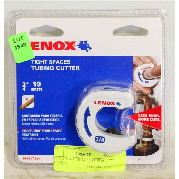LENOX TIGHT SPACES TUBING CUTTER