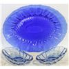 Image 1 : COBALT DEPRESSION GLASS