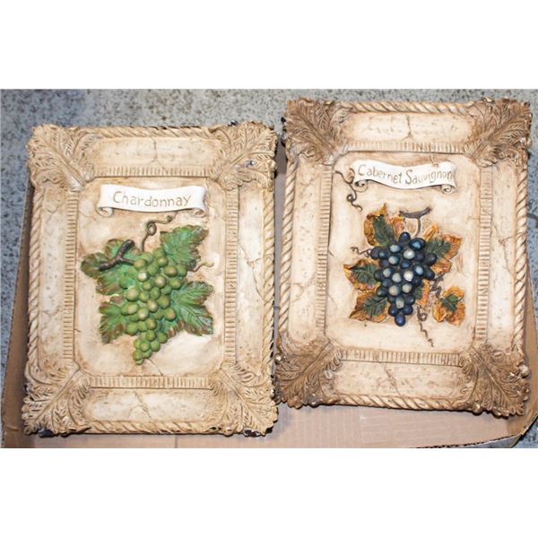 WINE LOVERS 3D PLAQUES CHARDONNAY & CAB SAUVIGNON