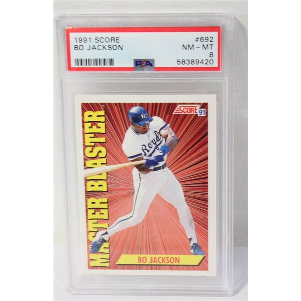 1991 SCORE BO JACKSON #692 NM PSA 8