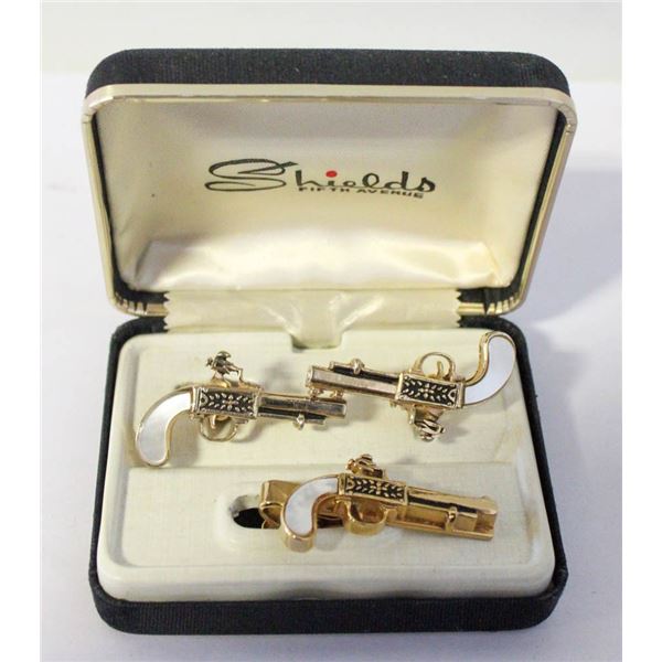 VINTAGE PEARL INLAY RIFLE PIN- SET OF 3