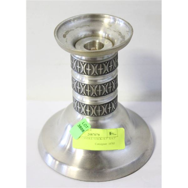 PEWTER CANDLE STICK- 6.5" X 6.5"