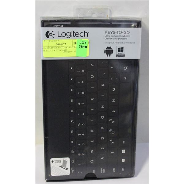 LOGITECH "KEYS TO GO ULTRA" PORTABLE KEYBOARD