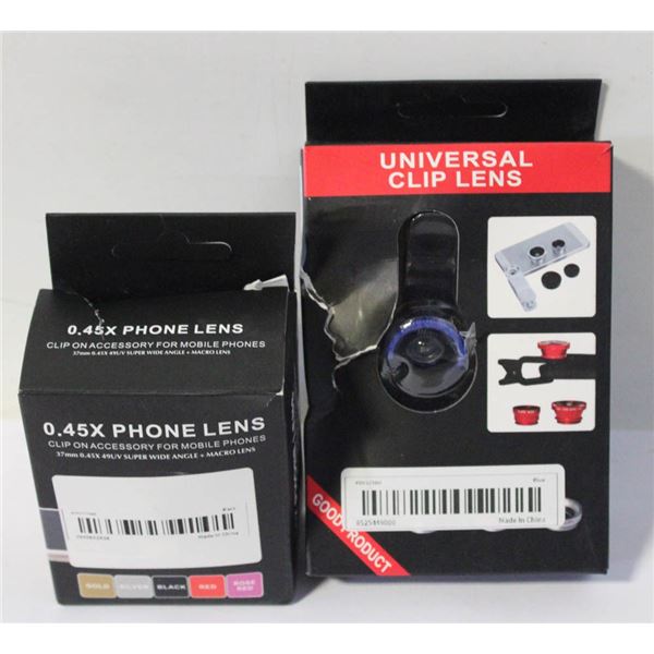 CLIP-ON UNIVERSAL LENS ACCESSORY- LOT OF 2 IN BOX