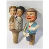 Image 1 : VINTAGE FOLK ART WOOD PAINTED WINE STOPPERS