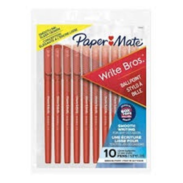 NEW PAPERMATE 10 PENS RED BALLPOINT