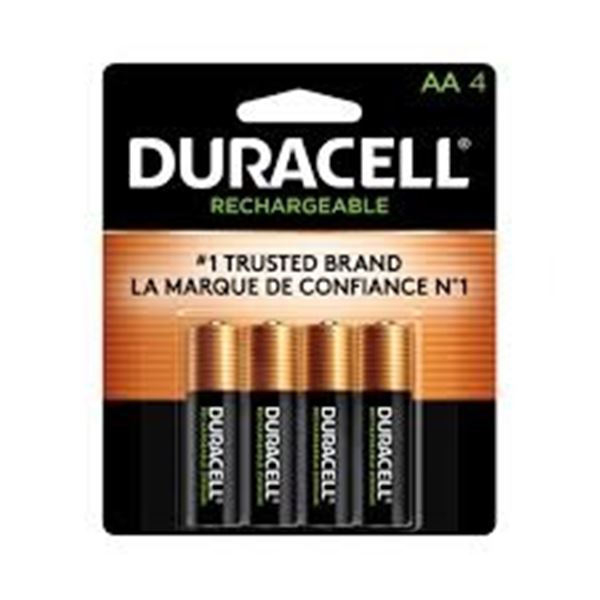 NEW 4PK DURACELL RECHARGEABLE AA BATTERIES