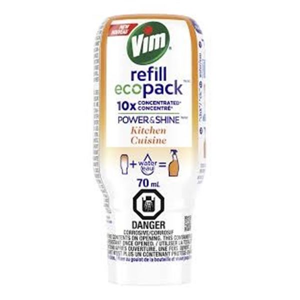 NEW 3 X 70ML VIM REFILL ECOPACK POWER & SHINE