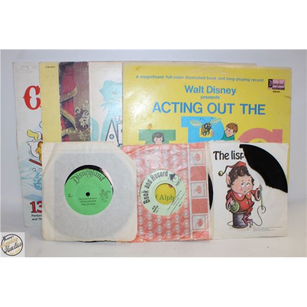 5 VINTAGE DISNEY VINYL RECORDS