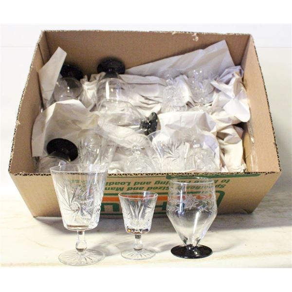CRYSTAL CUPS- 3 SETS- TOTAL 14 PIECES