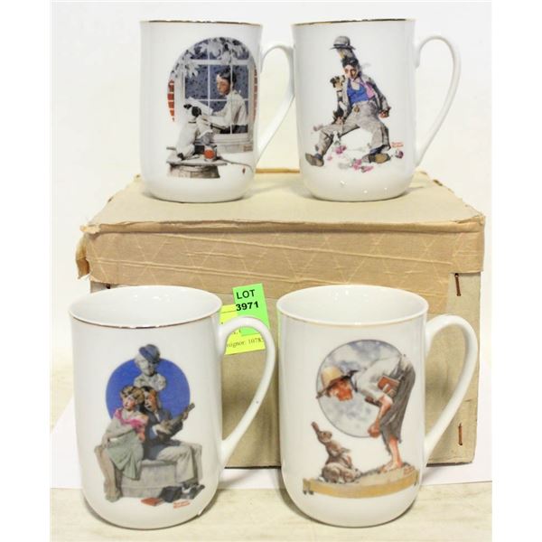 1983 NORMAN ROCKWELL COFFEE MUGS- SET OF 4