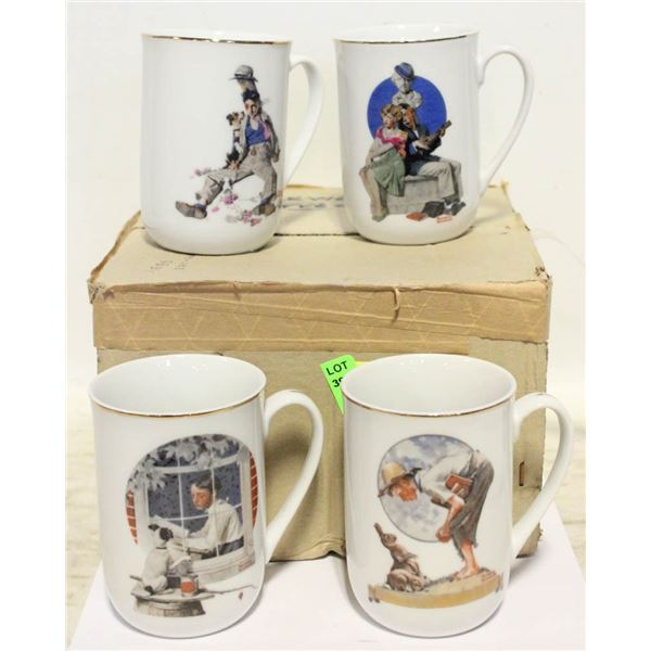 1983 NORMAN ROCKWELL COFFEE MUGS- SET OF 4