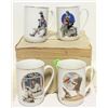 Image 1 : 1983 NORMAN ROCKWELL COFFEE MUGS- SET OF 4