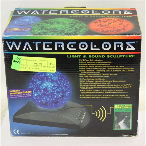 "WATER COLOURS" LIGHT+SOUND SCULPTURE IN BOX