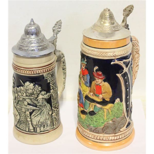 VINTAGE BEER STEINS- LOT OF 2