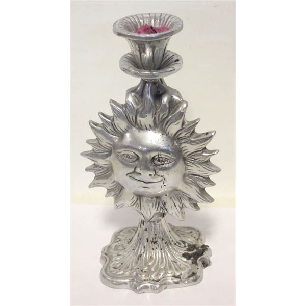 METAL "SUN" CANDLE STAND- 10" X 6"