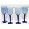 Image 1 : BLUE GLASS LARGE 10" STEMWARE GLASSES