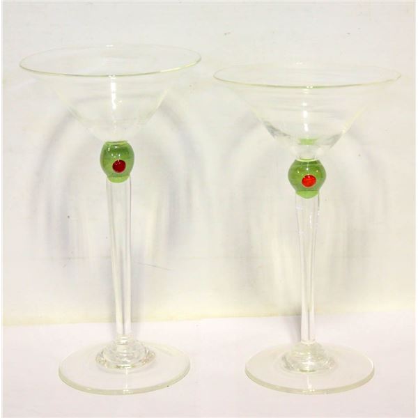 MARTINI GLASSES- DESIGNER ROCK BHAVA "OLIVE"