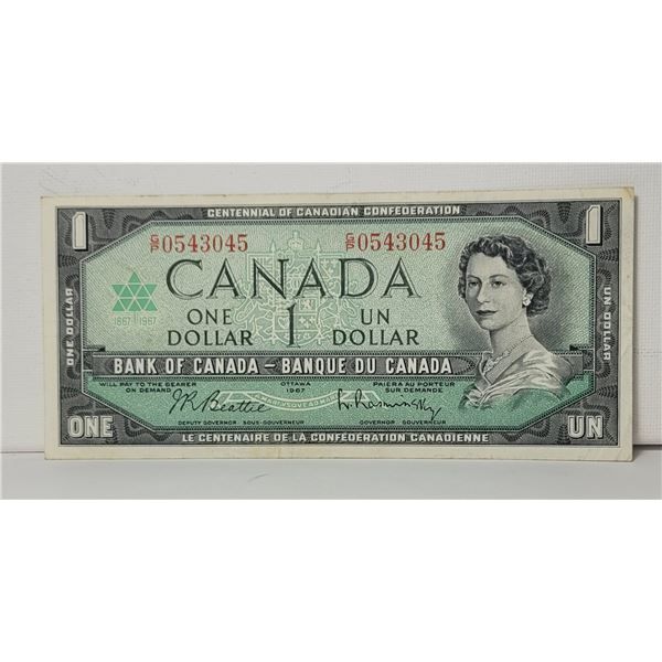 9)  CANADIAN CENTENIAL$1.00 BANKNOTE,