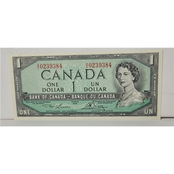 8)  CANADIAN 1954 $1.00 BANKNOTE.
