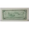 Image 2 : 8)  CANADIAN 1954 $1.00 BANKNOTE.