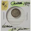 Image 1 : 11)  CANADIAN VICTORIAN 1899 5 CENT COIN,