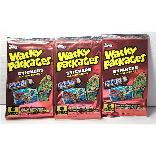 24)  LOT OF 3 FACTORY SEALED TOPPS WACKY