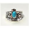 Image 1 : 29)  SILVER TONE WITH OVAL TURQUOISE